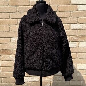Banana Republic Black Teddy Bomber Jacket